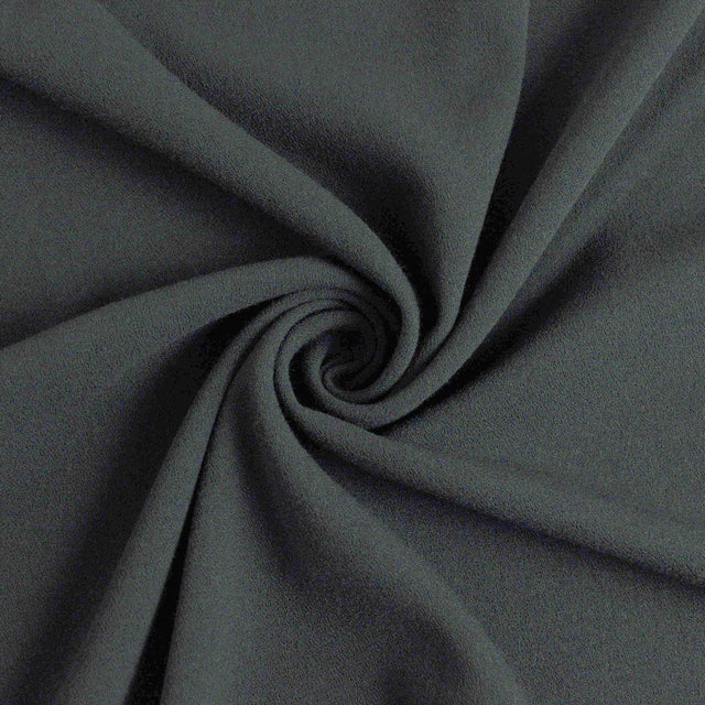 Italian Crepe Dark Grey Polyester Italian Crepe Dress Fabric Cud