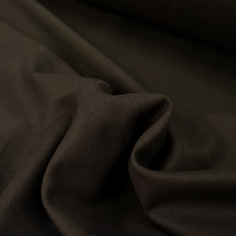 Italian 100% Brushed Cotton Dark Brown Fabric Westwood