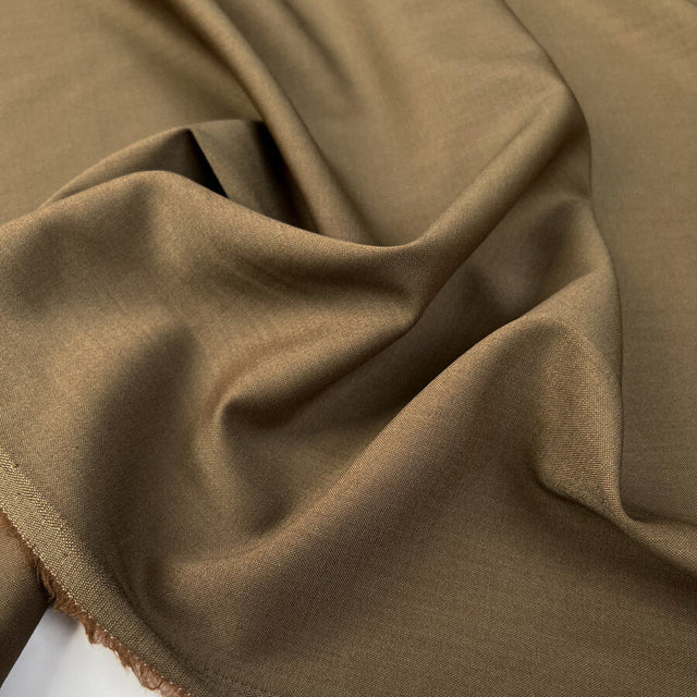 Italian 100% Wool Brown Suiting Fabric Tuscan Shade