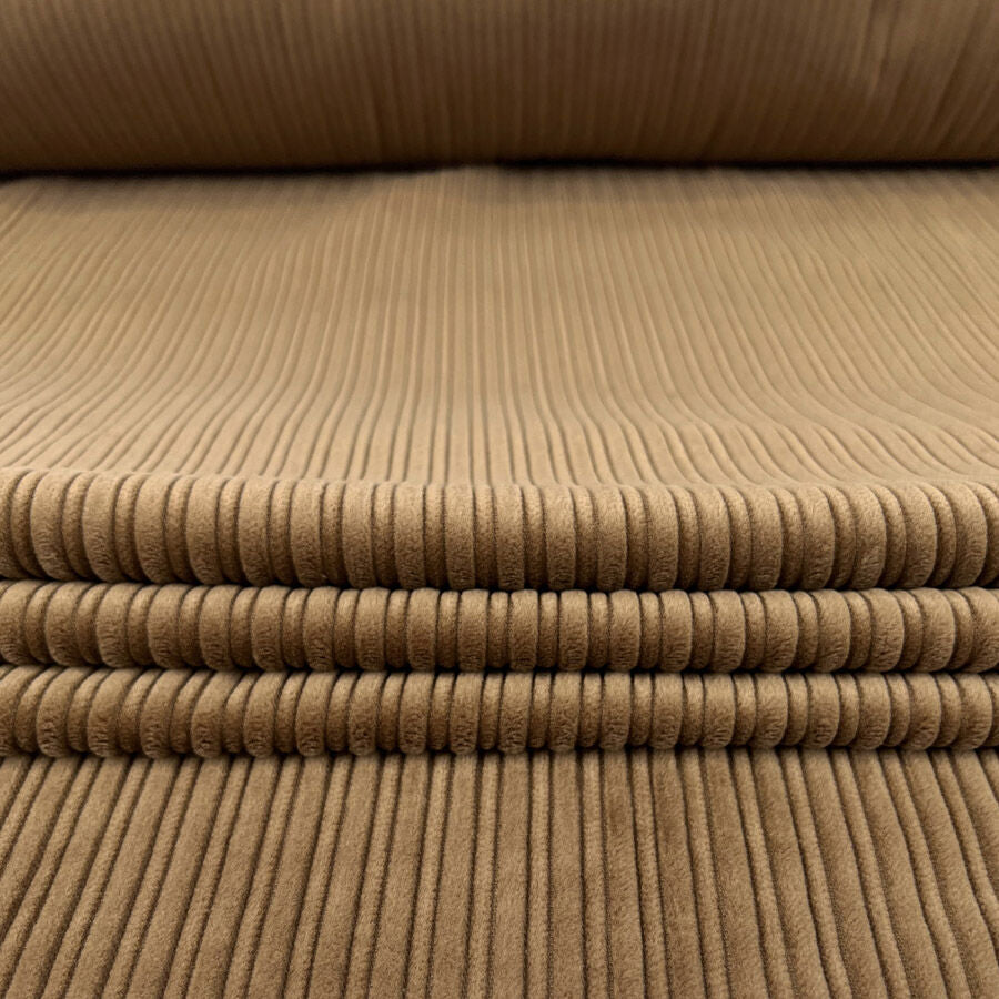 Italian 6 Wale Corduroy Camel Cotton Woven Trouser Fabric