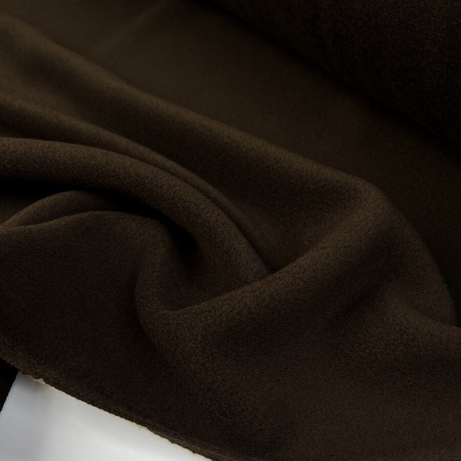 Italian Brushed Wool Brown Coating Fabric Huggy Bear