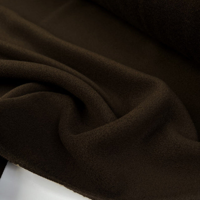 Italian Brushed Wool Brown Coating Fabric Huggy Bear