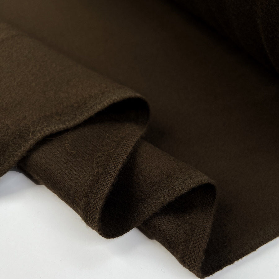 Italian Brushed Wool Brown Coating Fabric Huggy Bear Fold