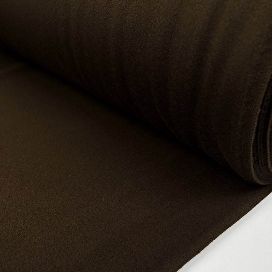 Italian Brushed Wool Brown Coating Fabric Huggy Bear Roll