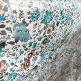 Italian Cotton Poplin Blue Floral Print Dress Fabric Vittoria Drape