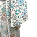 Italian Cotton Poplin Blue Floral Print Dress Fabric Vittoria Hang
