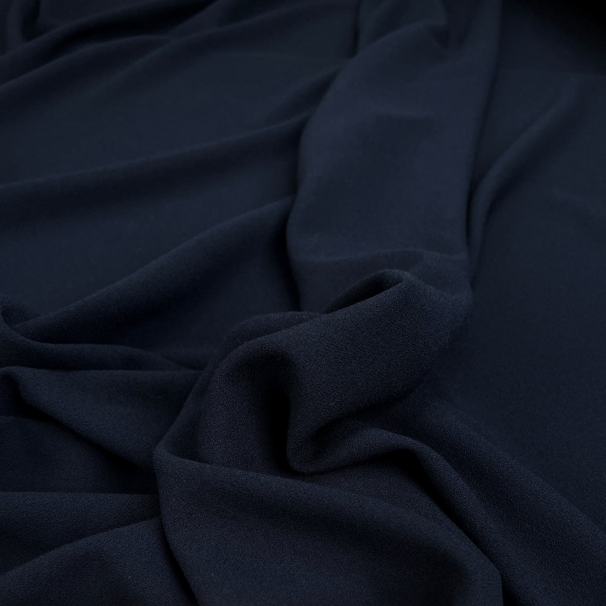 Italian Crepe Midnight Navy Polyester Viscose Lycra Dress Fabric