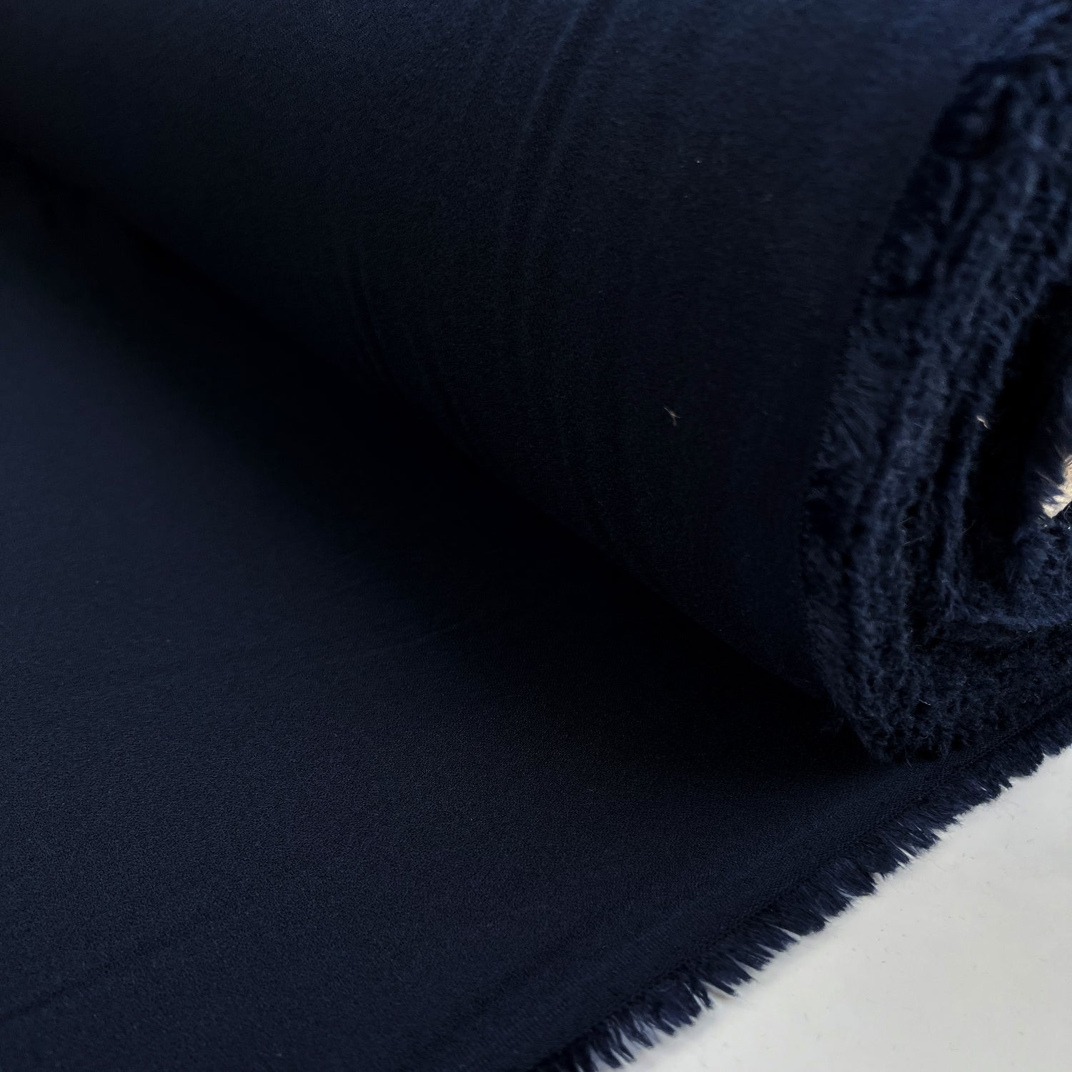 Italian Crepe Midnight Navy Polyester Viscose Lycra Dress Fabric Roll