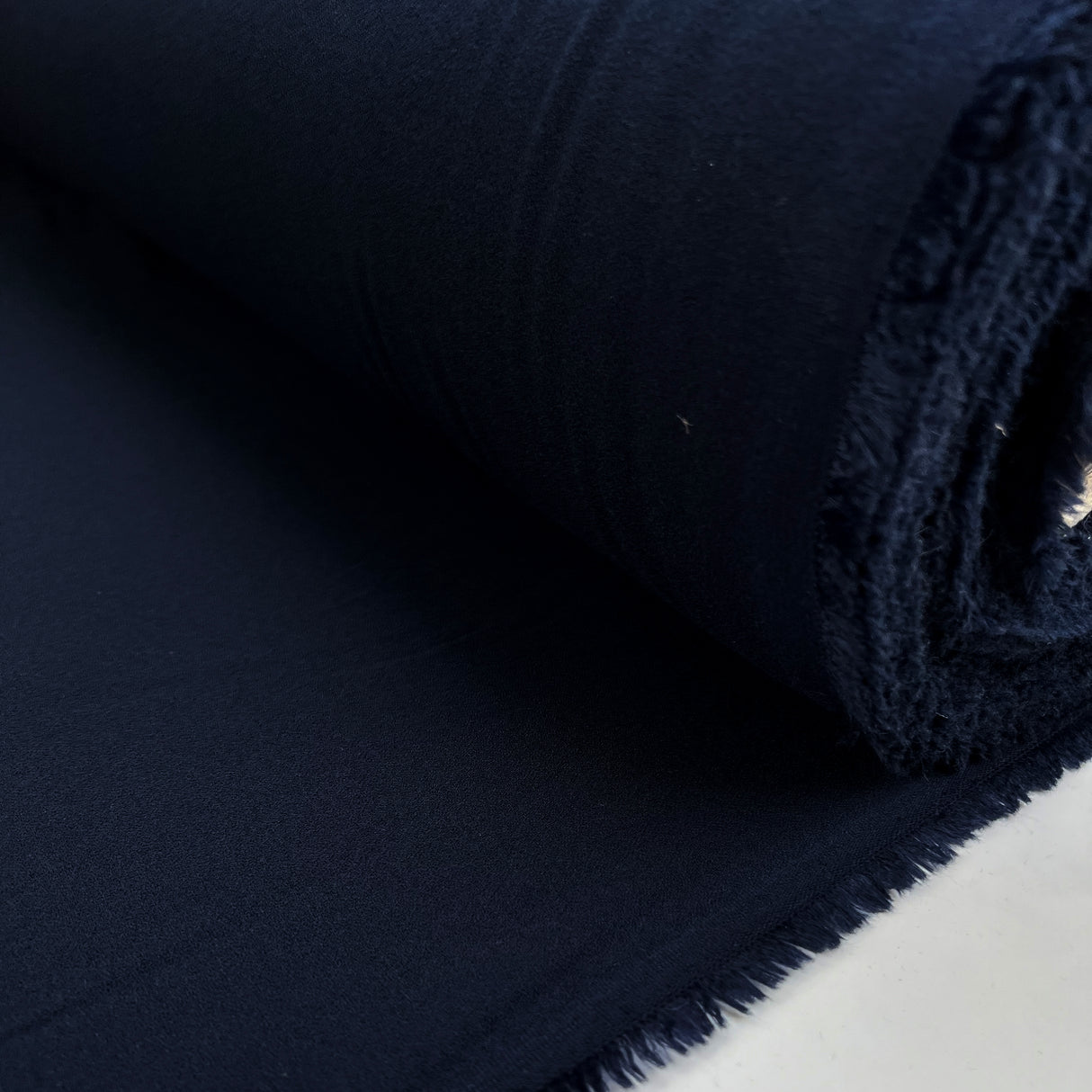 Italian Crepe Midnight Navy Polyester Viscose Lycra Dress Fabric Roll