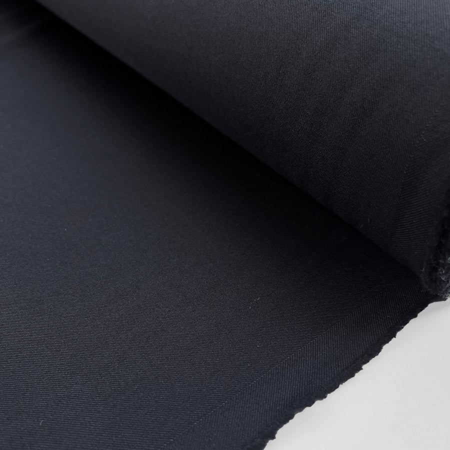 Italian Deadstock Fleece Virgin Wool Suiting Dark Navy Officer Material Roll