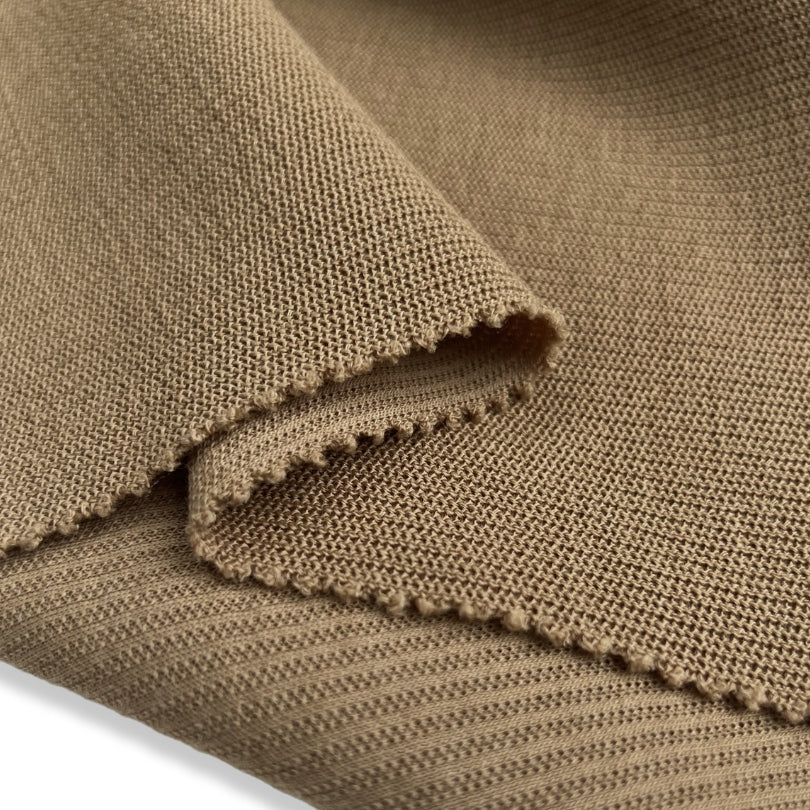 Italian ex designer camel knitted wool dress fabric wiggle