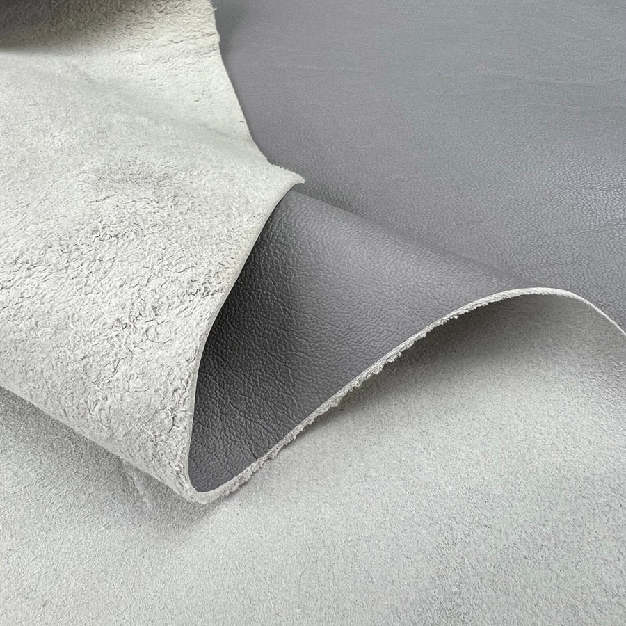 Italian lambs hide fabric lambs leather silver fold