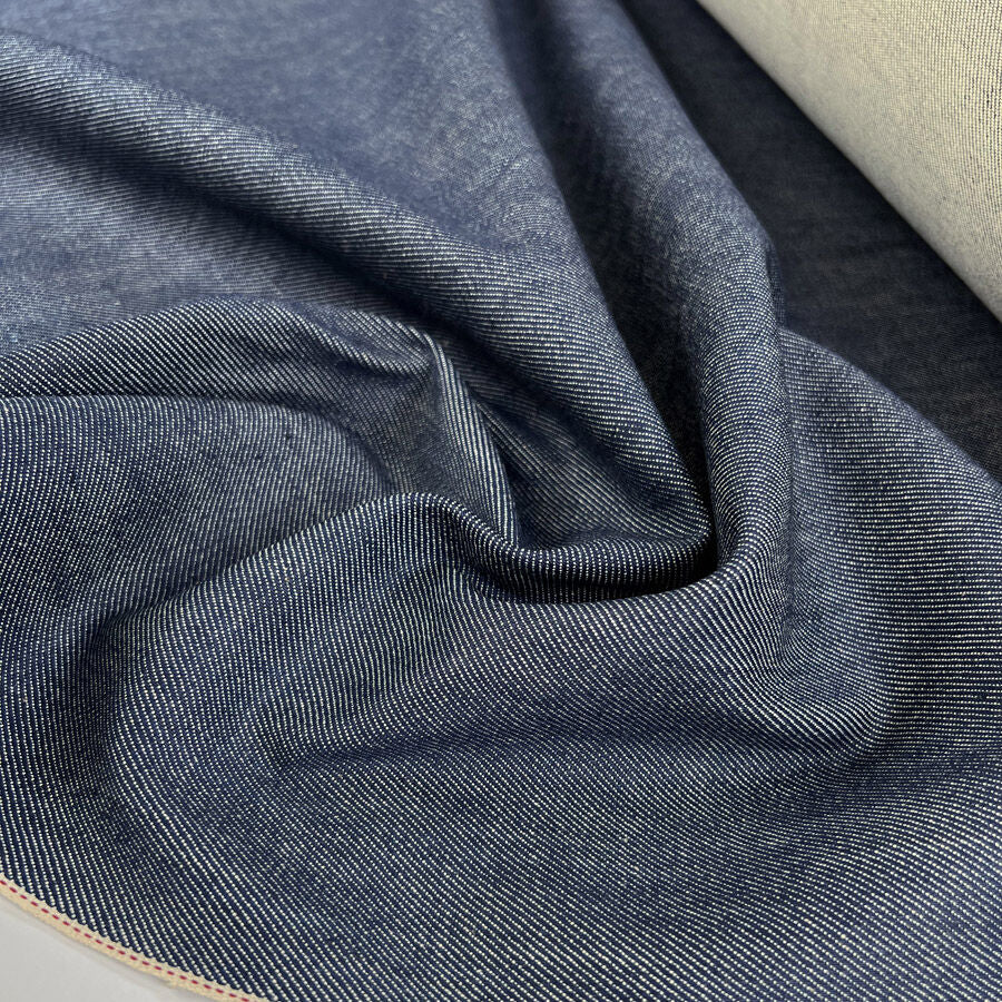 Italian Red Selvedge Denim Ocean Indigo Cotton Heavy Trouser Fabric