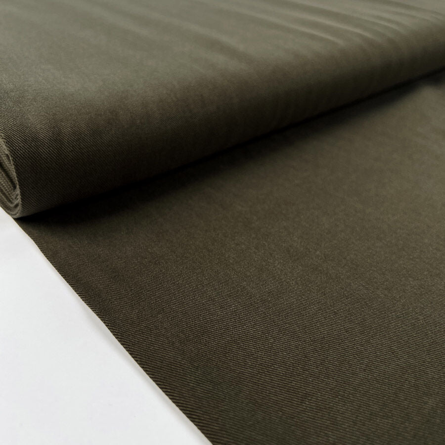 Italian Tencel Twill Army Soft Lightweight Woven Shirting Fabric Bolt