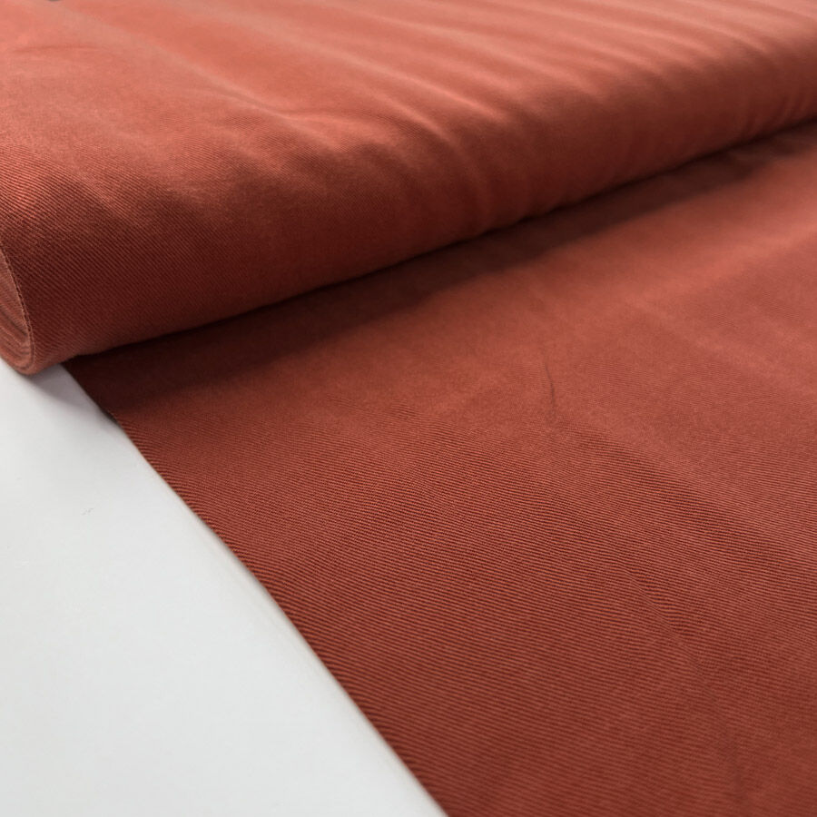Italian Tencel Twill Brick Soft Lightweight Woven Shirting Fabric Bolt