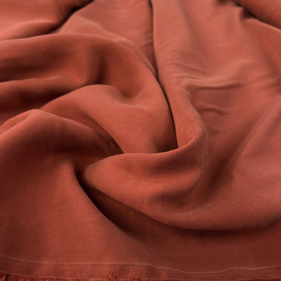 Italian Tencel Twill Brick Soft Lightweight Woven Shirting Fabric