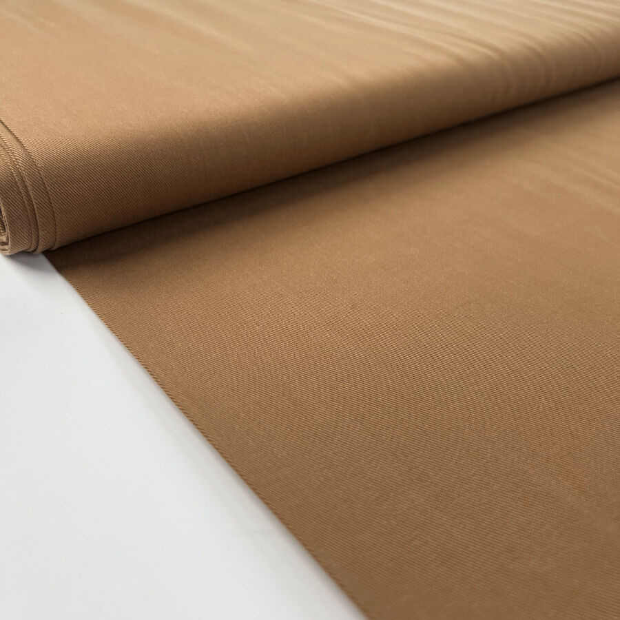 Italian Tencel Twill Brown Soft Lightweight Woven Shirting Fabric Bolt