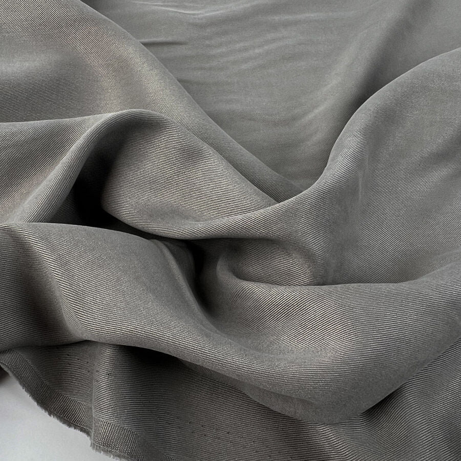 Italian Tencel Twill Grey Soft Lightweight Woven Shirting Fabric