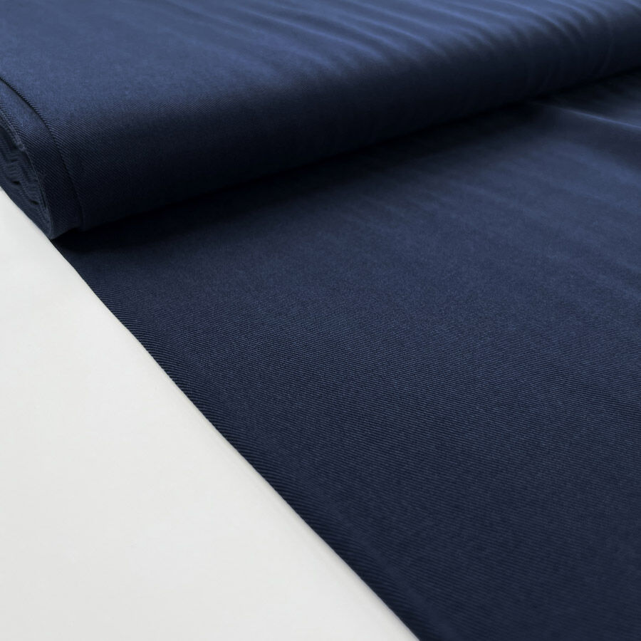 Italian Tencel Twill Navy Soft Lightweight Woven Shirting Fabric Bolt