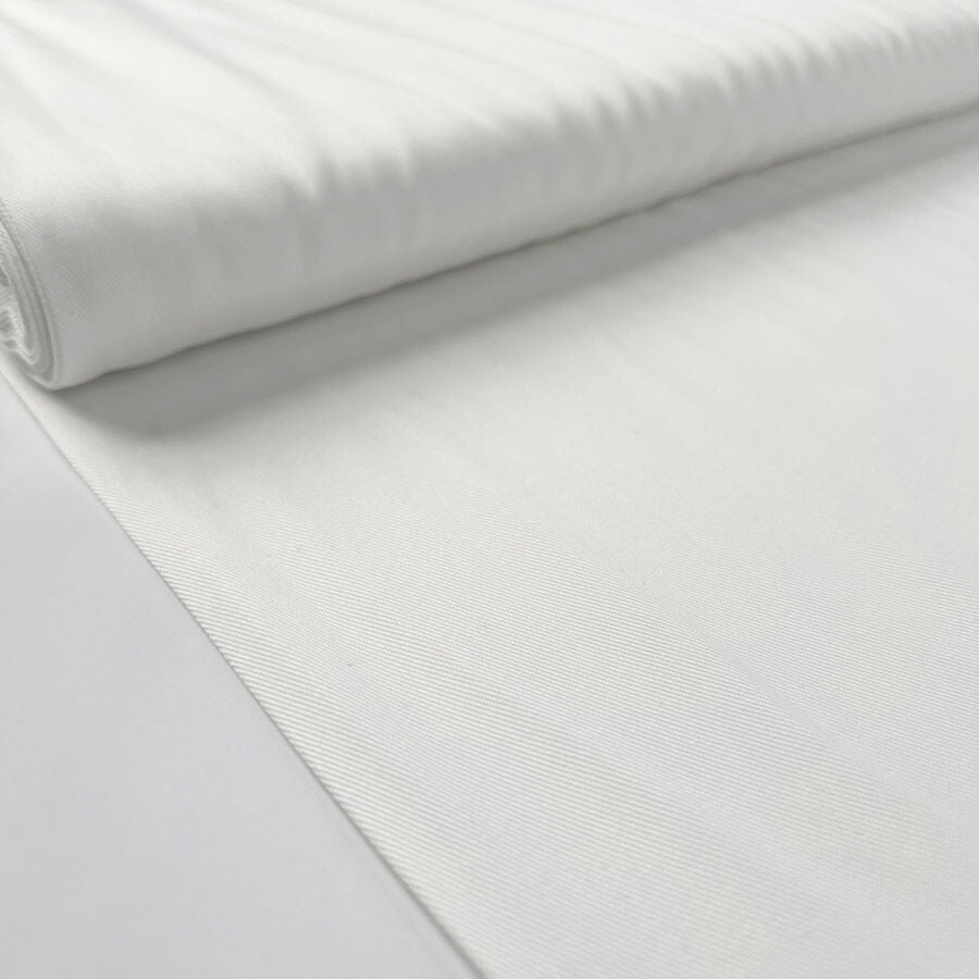 Italian Tencel Twill Off White Soft Lightweight Woven Shirting Fabric Bolt