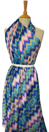 Italian Tie Dye Print Blue Polyester Dress Fabric Ethereal Blues Dress