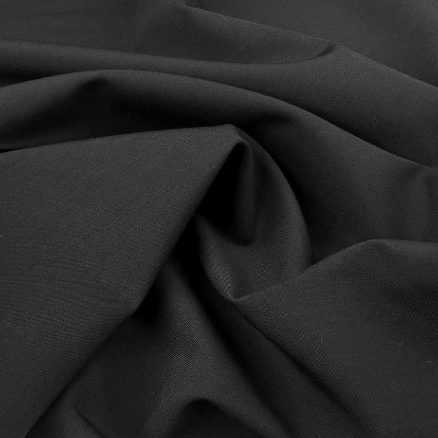 Italian virgin wool polyester shirting fabric landini black cu