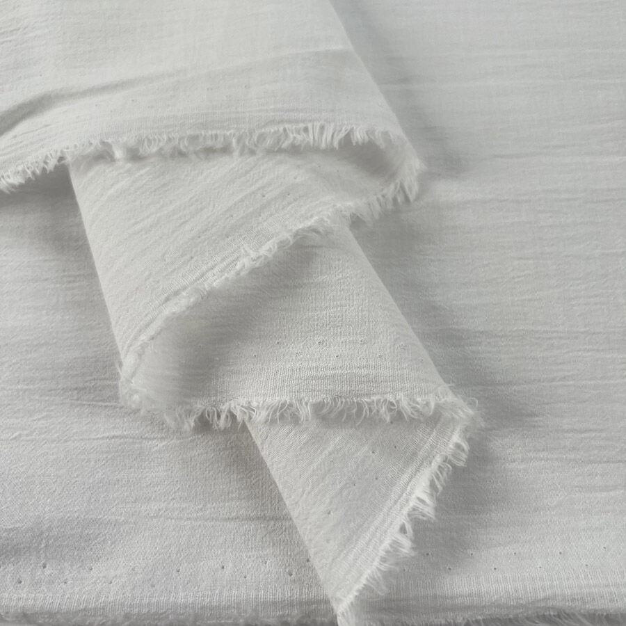 Ivory Cotton Muslin White Soft Woven Shirting Fabric Fold