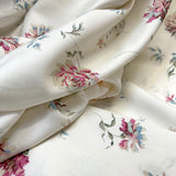 Ivory Floral Print Viscose Dress Fabric Challis Lauren Rose