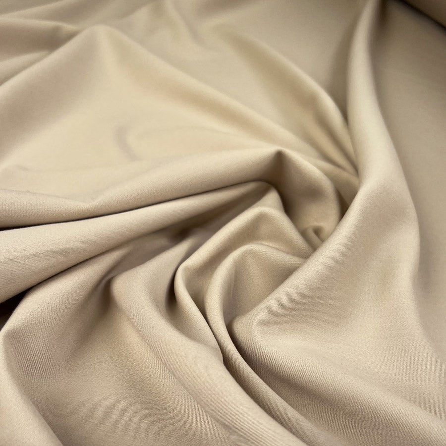 Iwo Jima Polyester Viscose Elastane Beige Nude Plain Stretch Suiting Fabric