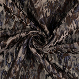 Jac Jac Abstract Navy Brown Metallic Dressmaking Fabric Twist