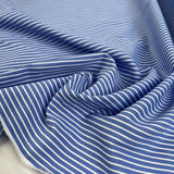 Jack Spratt Blue White Stripe Cotton Nylon Shirting Fabric
