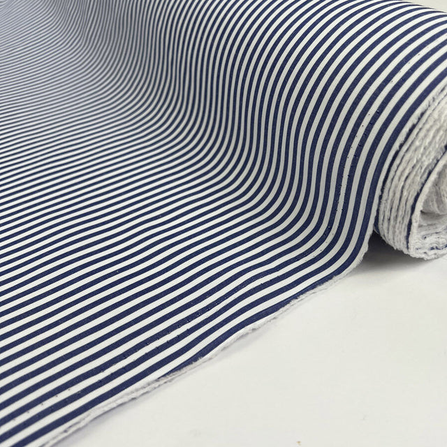 Jack Spratt Navy White Stripe Cotton Nylon Shirting Fabric Roll