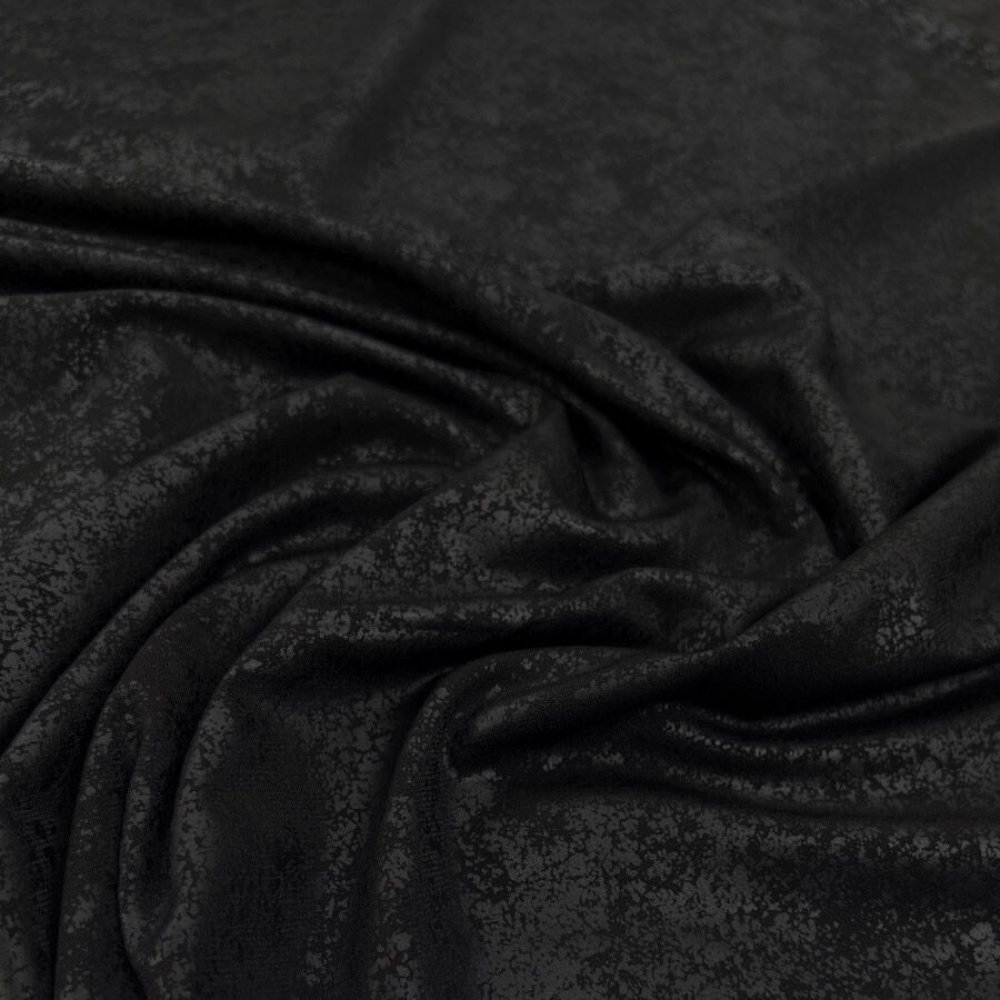 Jackson Jersey Black Polyester Elastane Stretch Pattern Abstract Knit Fabric