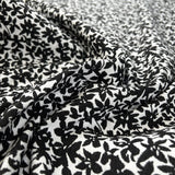 Jacquard Mono Flower Black White Floral Viscose Polyester Elastane Stretch Dress Fabric