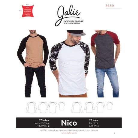 Jalie Nico Raglan Tees Pattern Cover