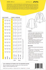 Jasika Blazer By Closet Core Patterns Backcover
