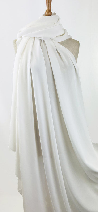 Jasmine Double Georgette Sheer Silk Crepe Dress Fabric White Dress