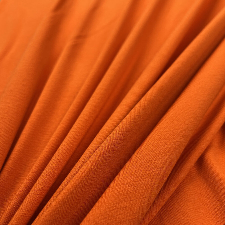 Jersey Citrus Stretch Viscose Elastane Orange Knit Fabri