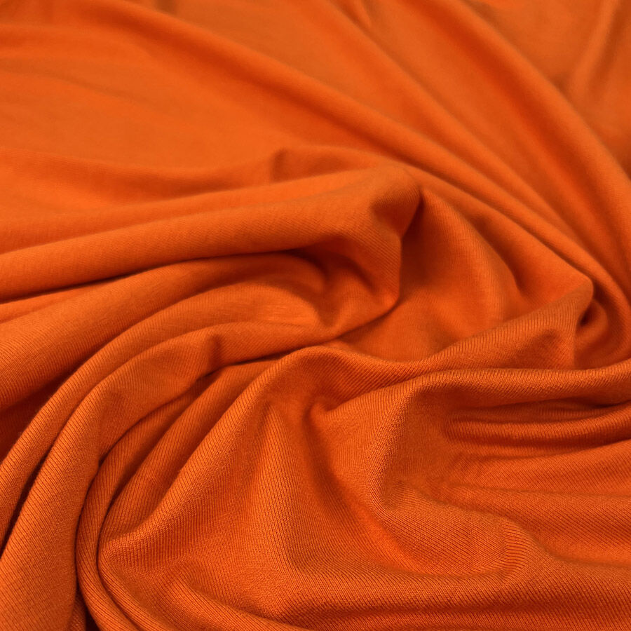 Jersey Citrus Stretch Viscose Elastane Orange Knit Fabric