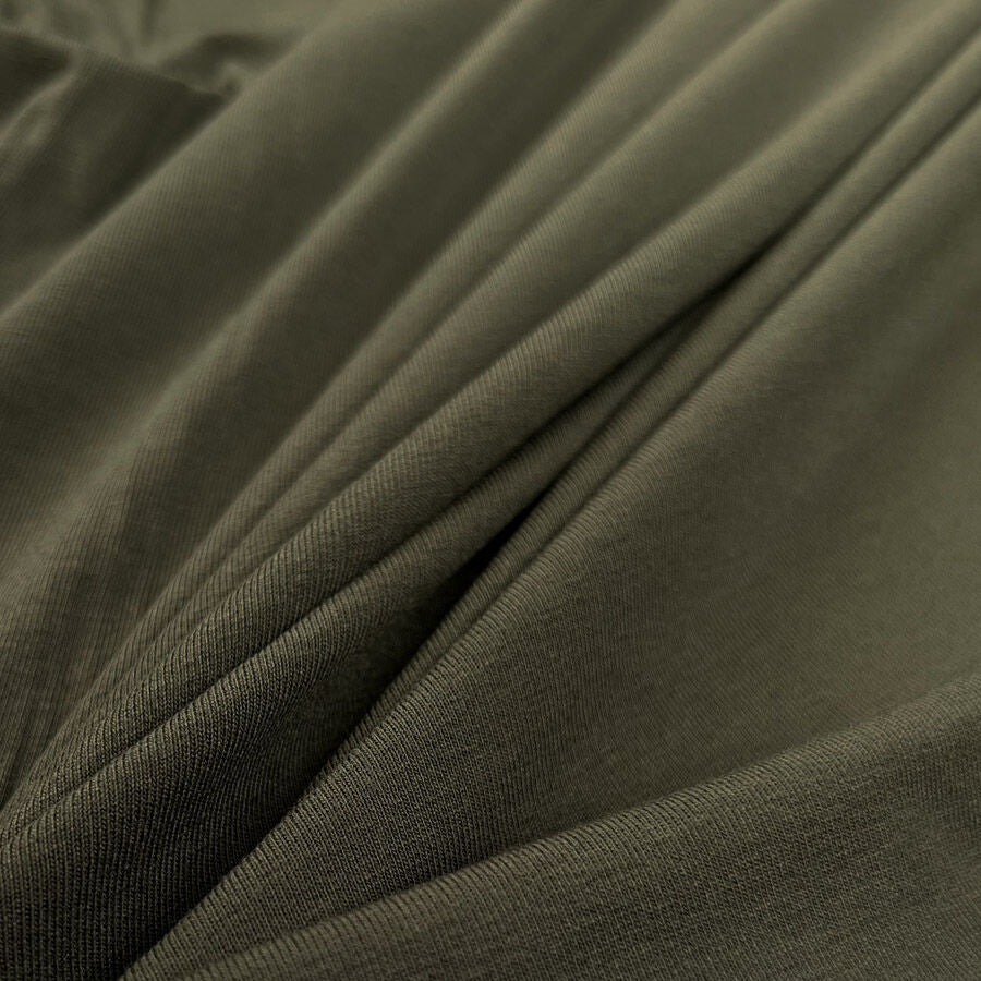 Jersey Combat Stretch Viscose Elastane Green Knit Fabric