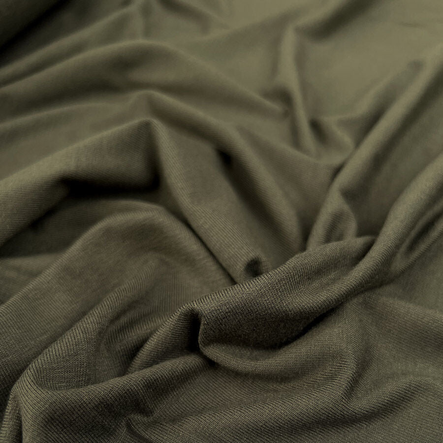 Jersey Combat Stretch Viscose Elastane Green Knit Fabric