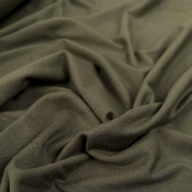 Jersey Combat Stretch Viscose Elastane Green Knit Fabric
