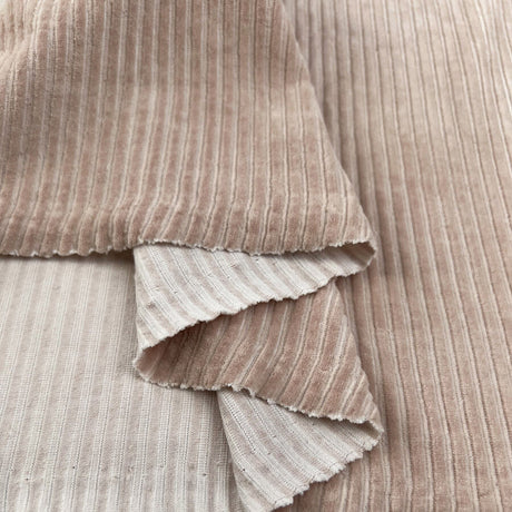 Jersey Cord Nude Cotton Polyester Elastane Striped Ribbed Stretch Knit Fabric Fold