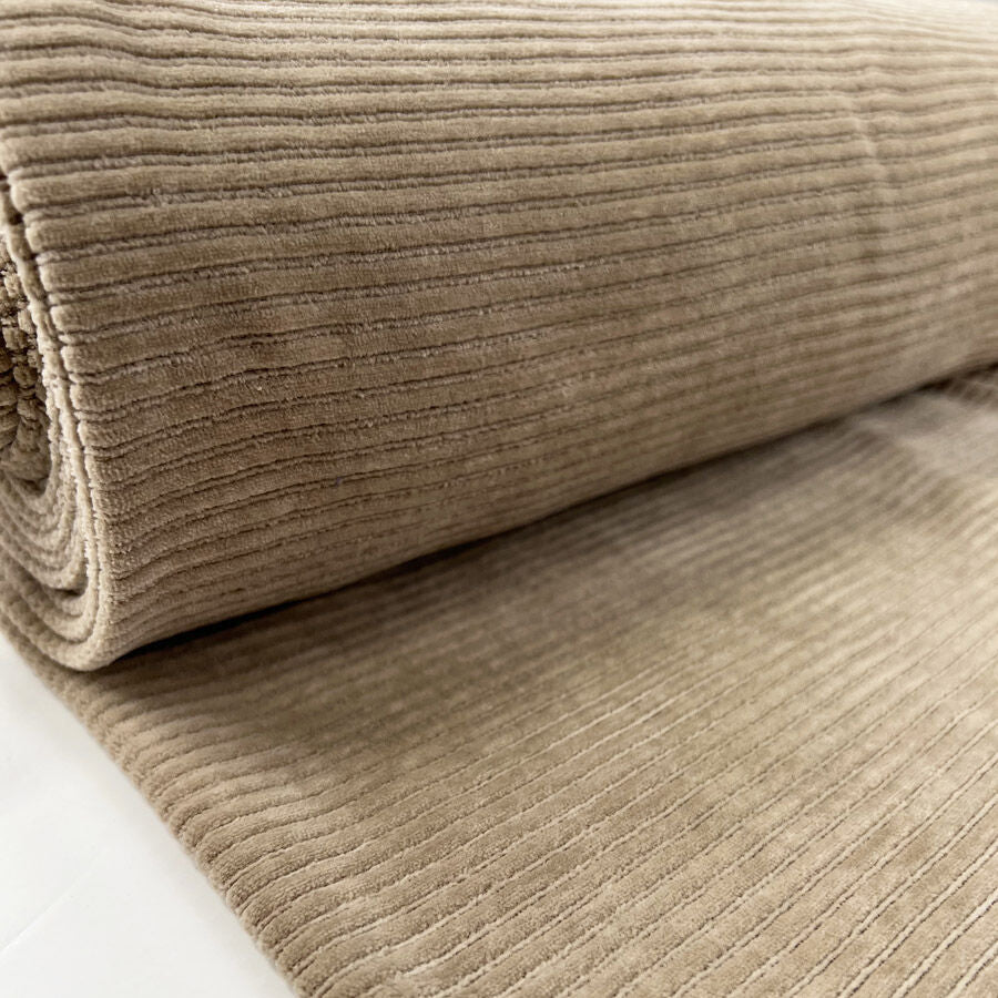 Jersey Cord Sand Cotton Polyester Elastane Striped Ribbed Stretch Knit Fabric Bolt