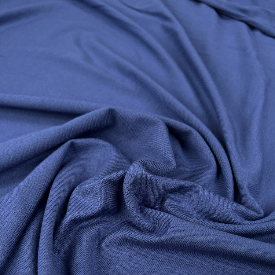Jersey Skyline Stretch Viscose Elastane Blue Knit Fabric