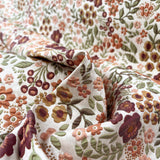 Jess Brocade Floral Polyester Cotton Olive Burgundy Pink Green Woven Dress Fabric
