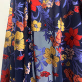 Jk Arian Blue Floral Burned Out Polyester John Kaldor Dress Fabric Close Up Drape Fabric Photo