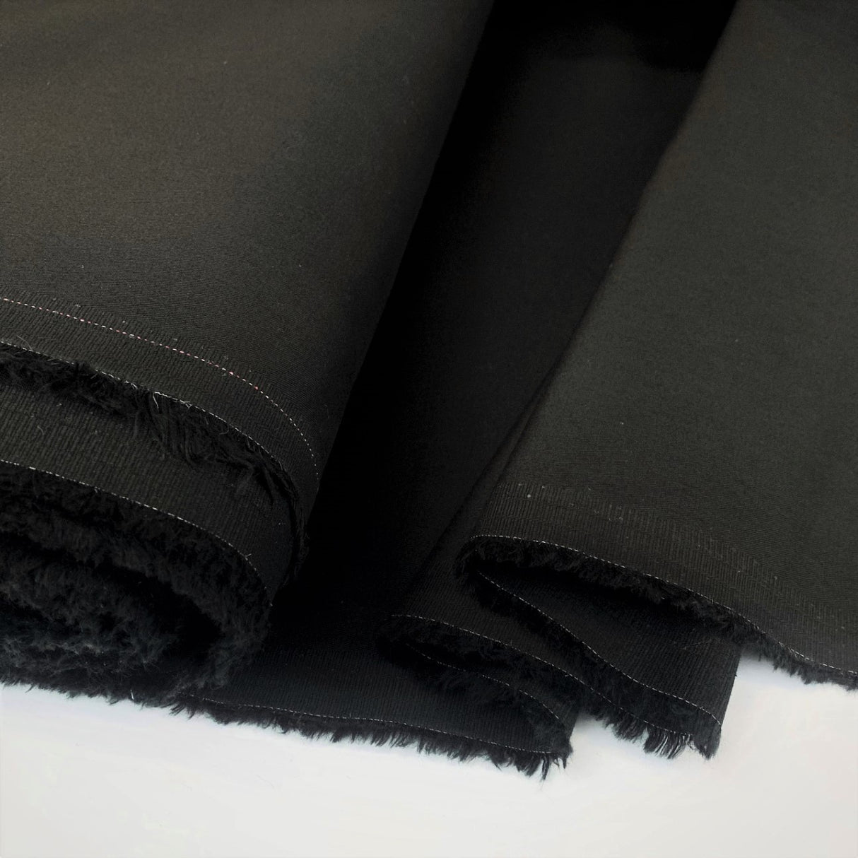 Jk Mamaris Black Cotton Stretch Twilled Trousering Dress Fabric Close Up Fabric Photo