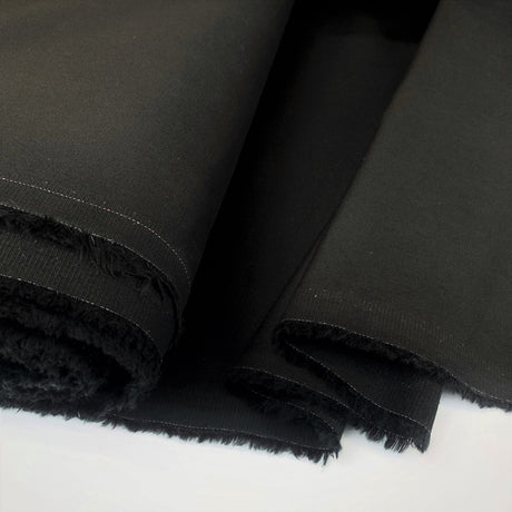 Jk Mamaris Black Cotton Stretch Twilled Trousering Dress Fabric Close Up Fabric Photo