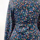 Jk Patricia Black Liberty Style Floral Multicoloured John Kaldor Cotton Sateen Shirting Fabric Close Up
